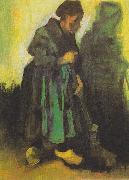 Vincent Van Gogh Peasant woman , sweeping the floor oil on canvas